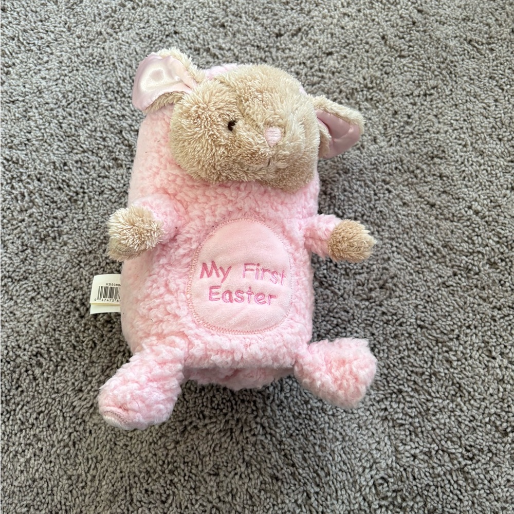 NWT Pink Plush Bunny Blanket Toy